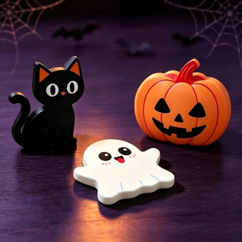 Halloween Creative Pumpkin Black Cat Ghost Three Wooden Craft Set Festive Party Decor Ornament Tabletop for Home Decoration