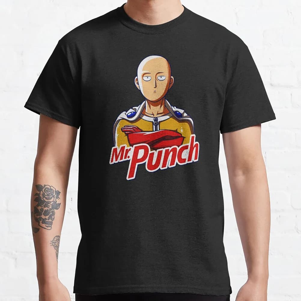 Mr Punch A Hero For Fun Saitama Gift T-shirt for Anime lover 0529 One Punch Man Manga Print Graphic Clothes All Size Tops S-6XL