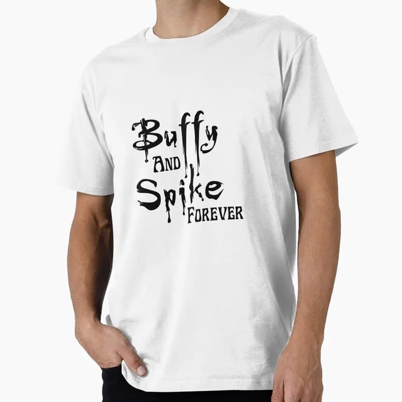 Buffy Inspired Graphic T-Shirt, 0811 Vintage Vampire Slayer Print Tee, Retro Horror Series Short Sleeve Casual Shirt US Size Top