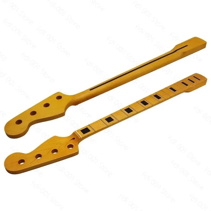 Four-string electric bass neck yellow maple matte electric bass handle DIY accessories 4-string 20-fret neck modification
