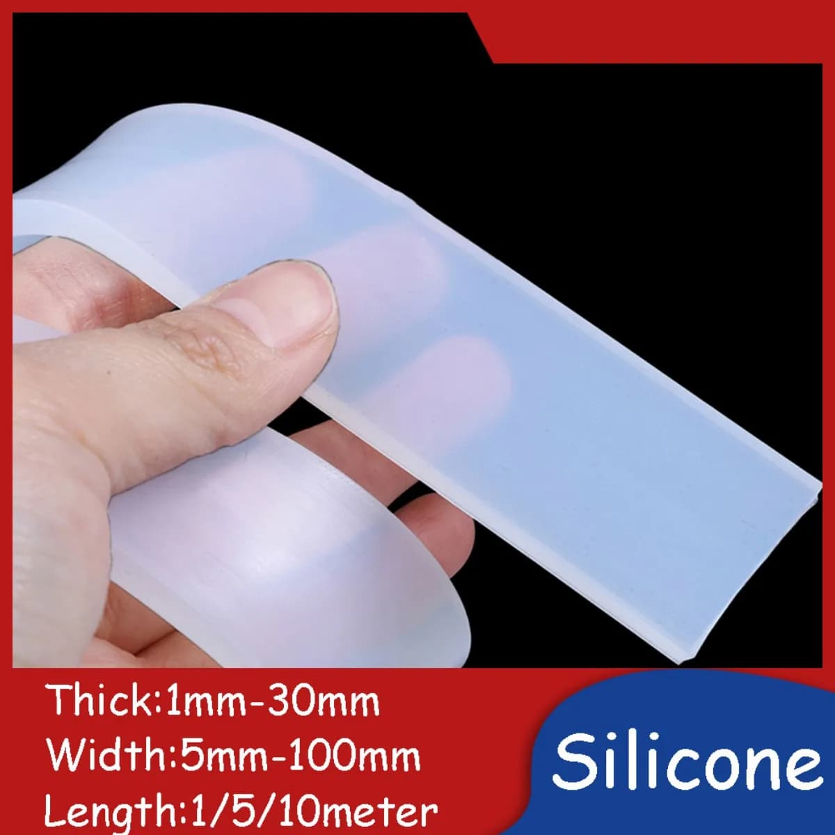 Silicone Sealing Tape Non-Self Adhesive High-Quality Waterproofing Heat-Resistant Seal Strip 10mm-100mm Width