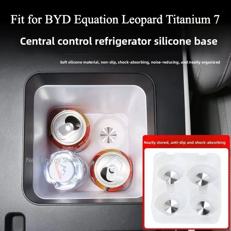 For BYD Equation Leopard Titanium 7 Central Refrigerator Beverage Fixing Grid Fit Silicone Pad Anti Slip Cup Holder Accessories