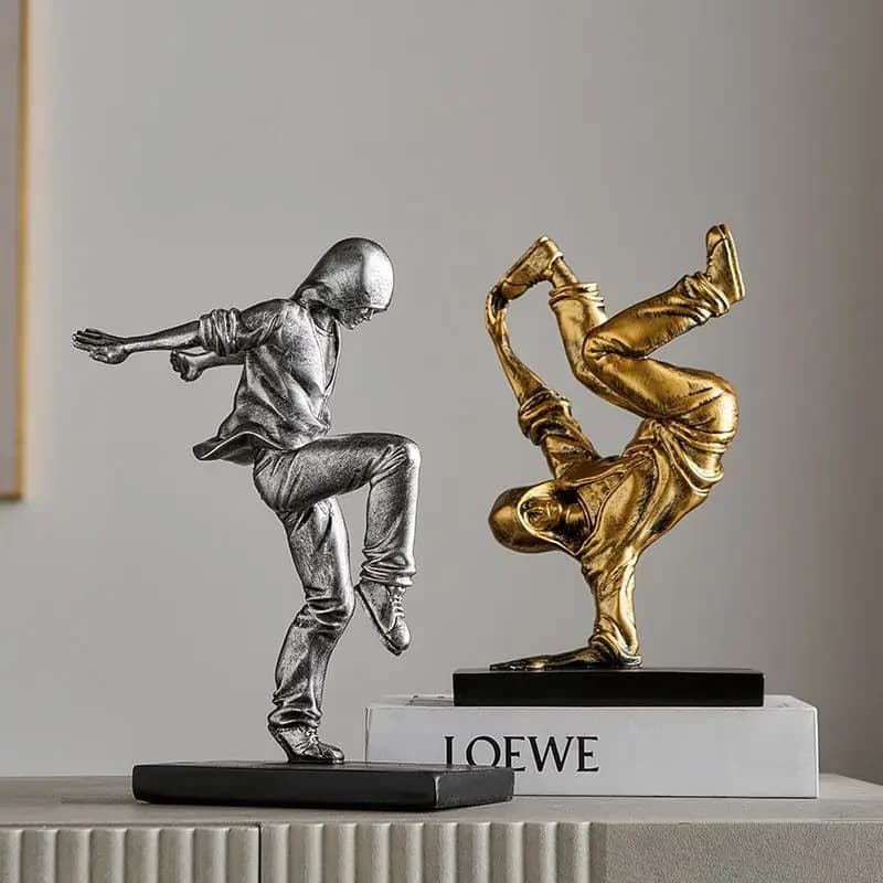 Abstract Art Figures Street Dance Statue Decoration Resin Modern Decor Desk Figurine Decorations For Your Bedroom Dancer Gifts