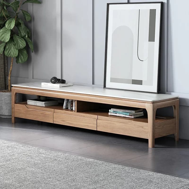 XCX modern simple small apartment coffee table locker combination living room, solid wood floor cabinet