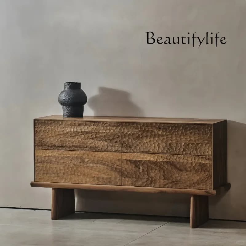 BX Solid Wood Chest, Retro Style, Living Room, Home Against The Wall, Secret Cabinet, Designer Bedroom Storage Locker