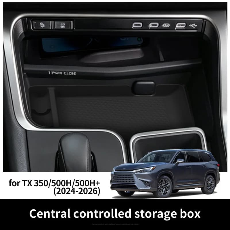 for Lexus TX350/500H/500H+ 2024-2026 Car Storage Box Silicone Central Console Tidying Organizer Case Tray Interior Accessories