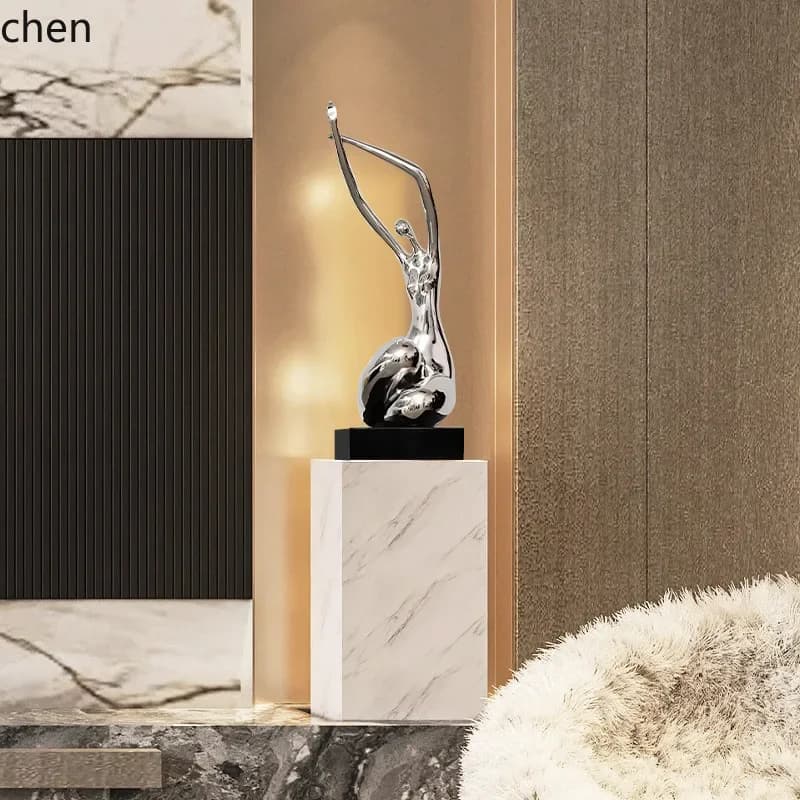 HYS Abstract Sculpture Electroplating Process Soft Decorations Living Room Entrance Decoration