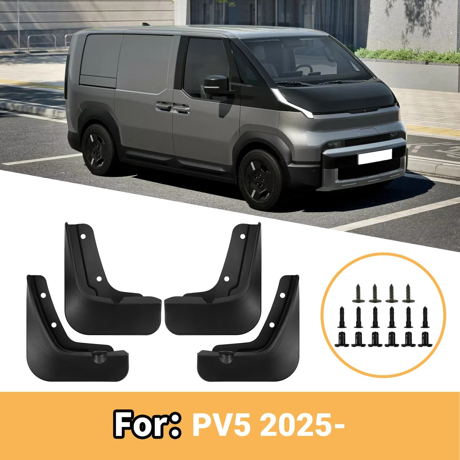 For Kia PV5 2025-2026 Mud Flaps Mud Guards Splash Guards Car Fender Mudflaps Wheel Splash Shield Auto Exterior Accessories
