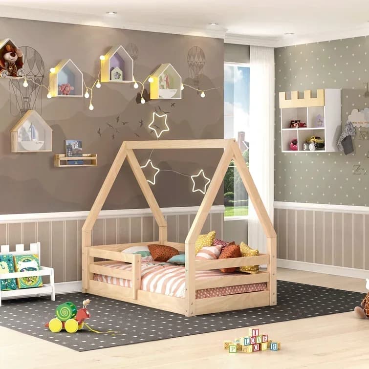 # Hot Sale Toddler Solid Wood Toddler Bed Kids House Bed #