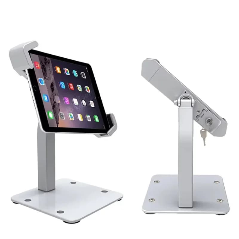 Aluminum alloy security tablet lock bracket anti-theft metal desktop anti-theft rotating tablet display rack with lock