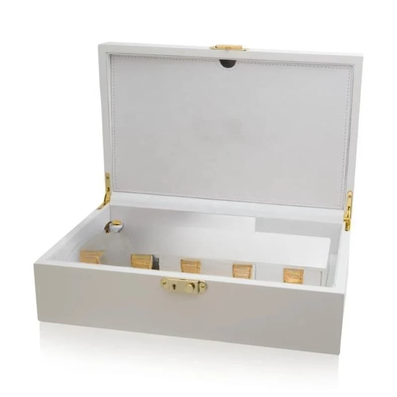 Piano white paint finish luxury market wooden perfume gift set box