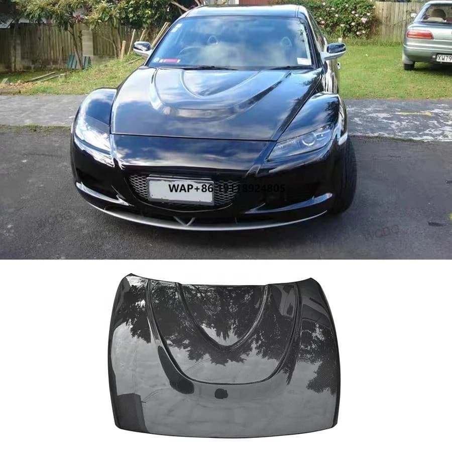 Carbon Fiber Front Hood for 2003-2009  RX8 Front Engine Hood Bonnet Cover Car Bodykit