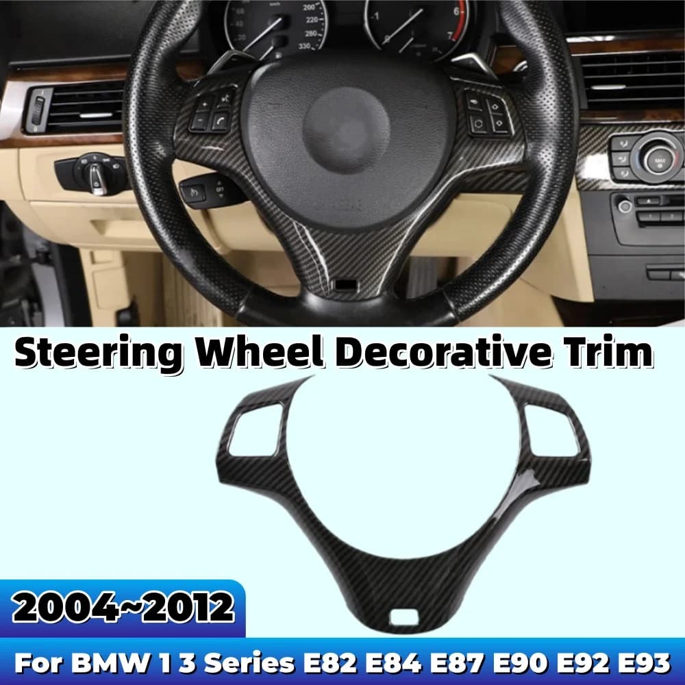 For BMW 1 3 Series E82 E84 E87 E90 E92 E93 2004-2012 Car Steering Wheel Decoration Cover Trim Frame Sticker Interior Accessories