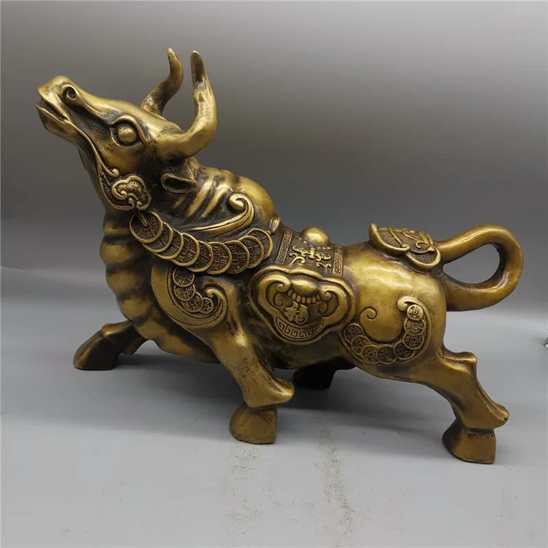 Brass , ingot , wish-fulfilling , large money , Wall Street bull ornament
