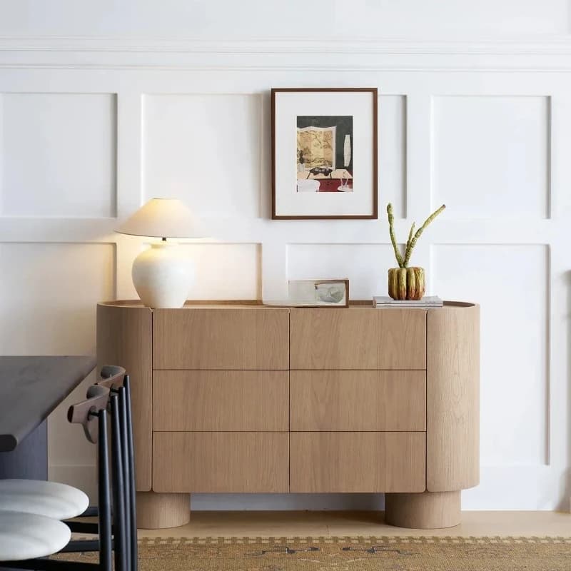 lmm1 side cabinet, storage storage against the wall in the living room, retro log wind storage in the side cabinet