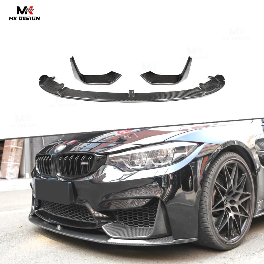 MP Style Carbon Fiber Front Bumper Lip Side Splitters for BMW F80 M3 F82 M4 2014-2020 Front Lip Spoiler Car Accessories