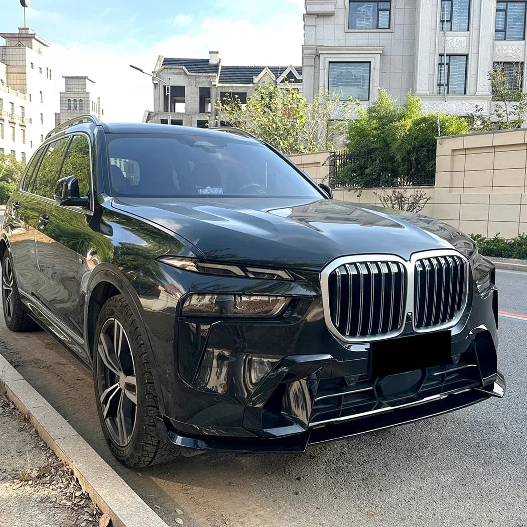 For BMW G07 X7 M Sport 2019 2020 2021 2022 Front Bumper Spoiler Lip Lower Body Kit Diffuser Splitter Tuning Guard Glossy black