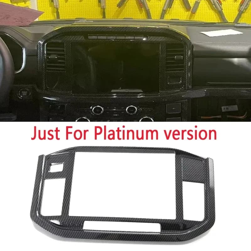For Ford F150 F-150 Raptor 2022 2023 Car Carbon Fiber Inner Center Console Dashboard Navigation Panel Decor Cover Trim