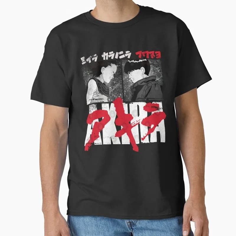 Akira Cyberpunk City Explosion Gift T‑Shirt Katsuhiro Otomo Retro Manga Shotaro Kaneda Neo‑Tokyo Anime Print Short Sleeve Tops