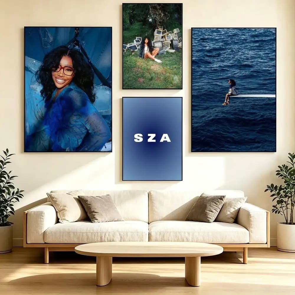 S-SZA Retro Portrait  Poster High Quality Dorm Living Room Aesthetic Wall Decoration Painting Stickers Gift