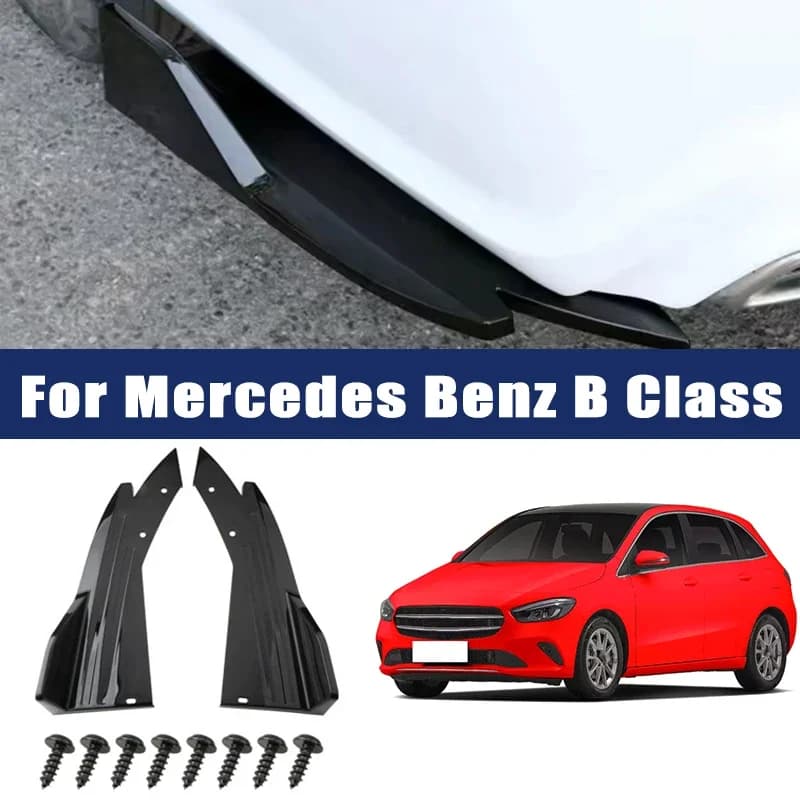 2pcs Car Rear Bumper Lip Modification Accessories Carbon Fiber Side Skirt Spoiler For Mercedes Benz B Class W245 W246 W247