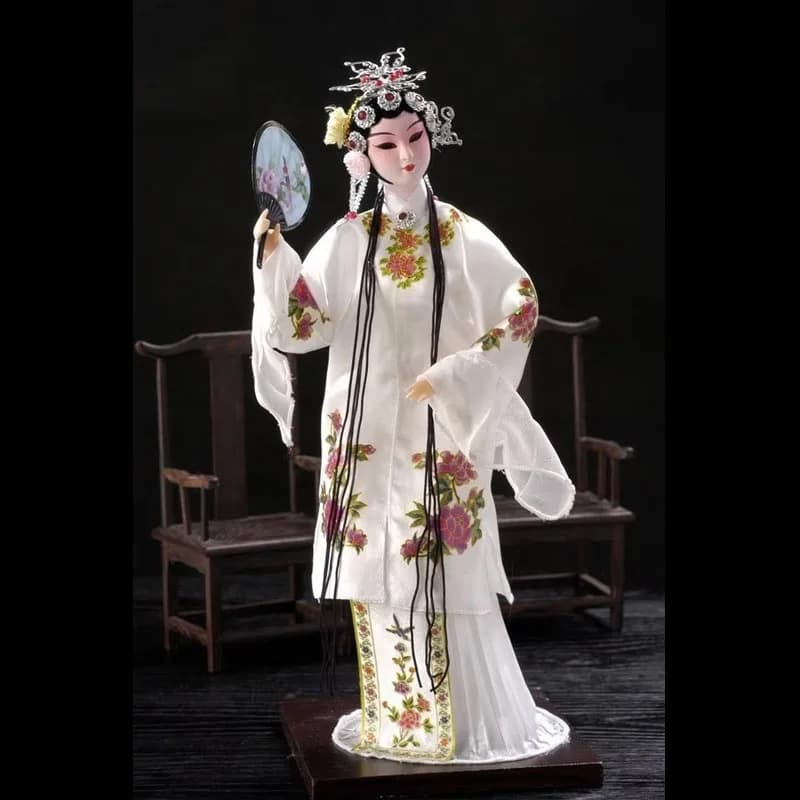 Exuqisite Oriental Chinese Classical Broider Doll Beautiful Chinese Girl Statue-Du Li niang