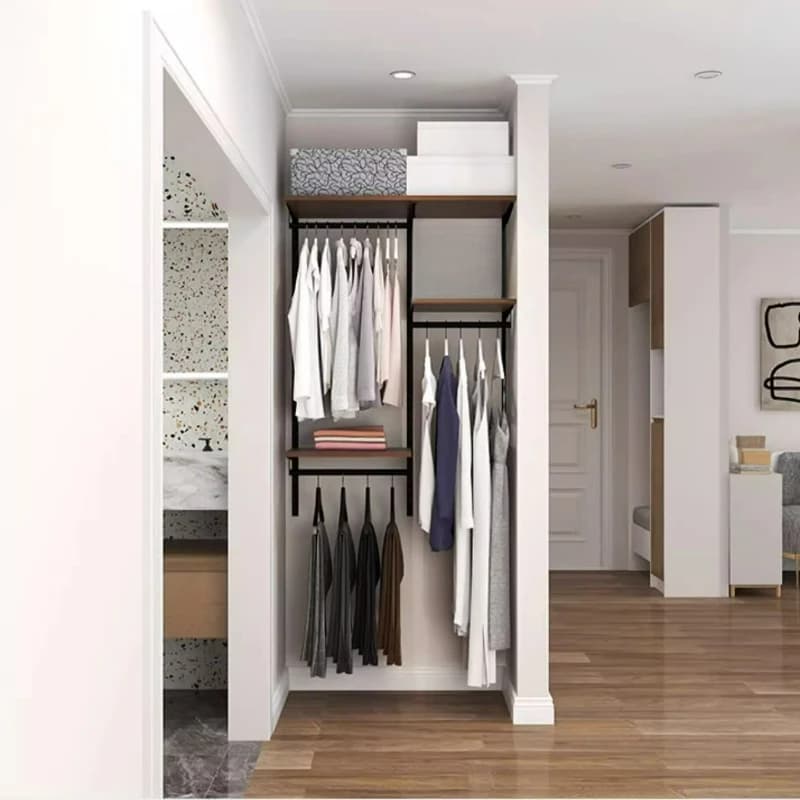 LTT home bedroom cloakroom whole house custom eco-friendly open Japanese solid wood wardrobe