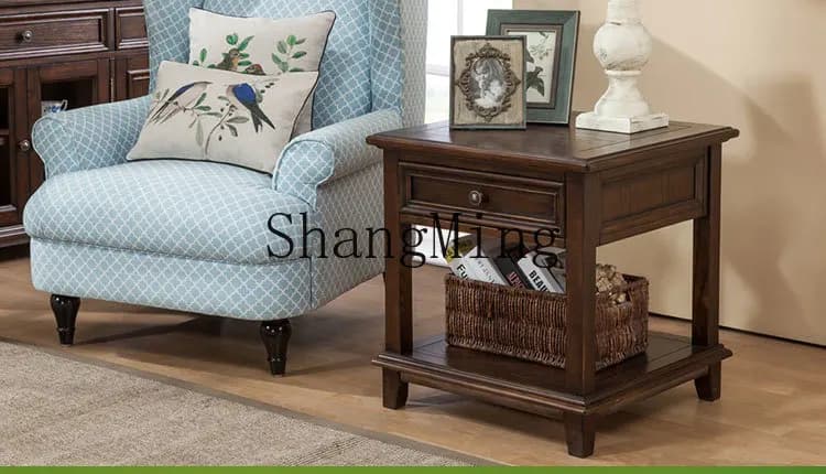 CL advanced solid wood edge few simple rural sofa corner few living room solid wood small coffee table