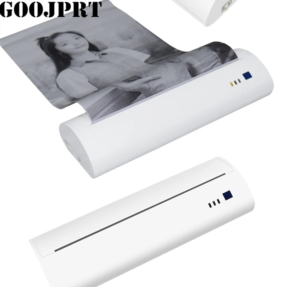 A4 Portable  Thermal Printer Mobile Printer Support Pdf Documents Photos Ios Android Pc Usb Port Built-in Battery