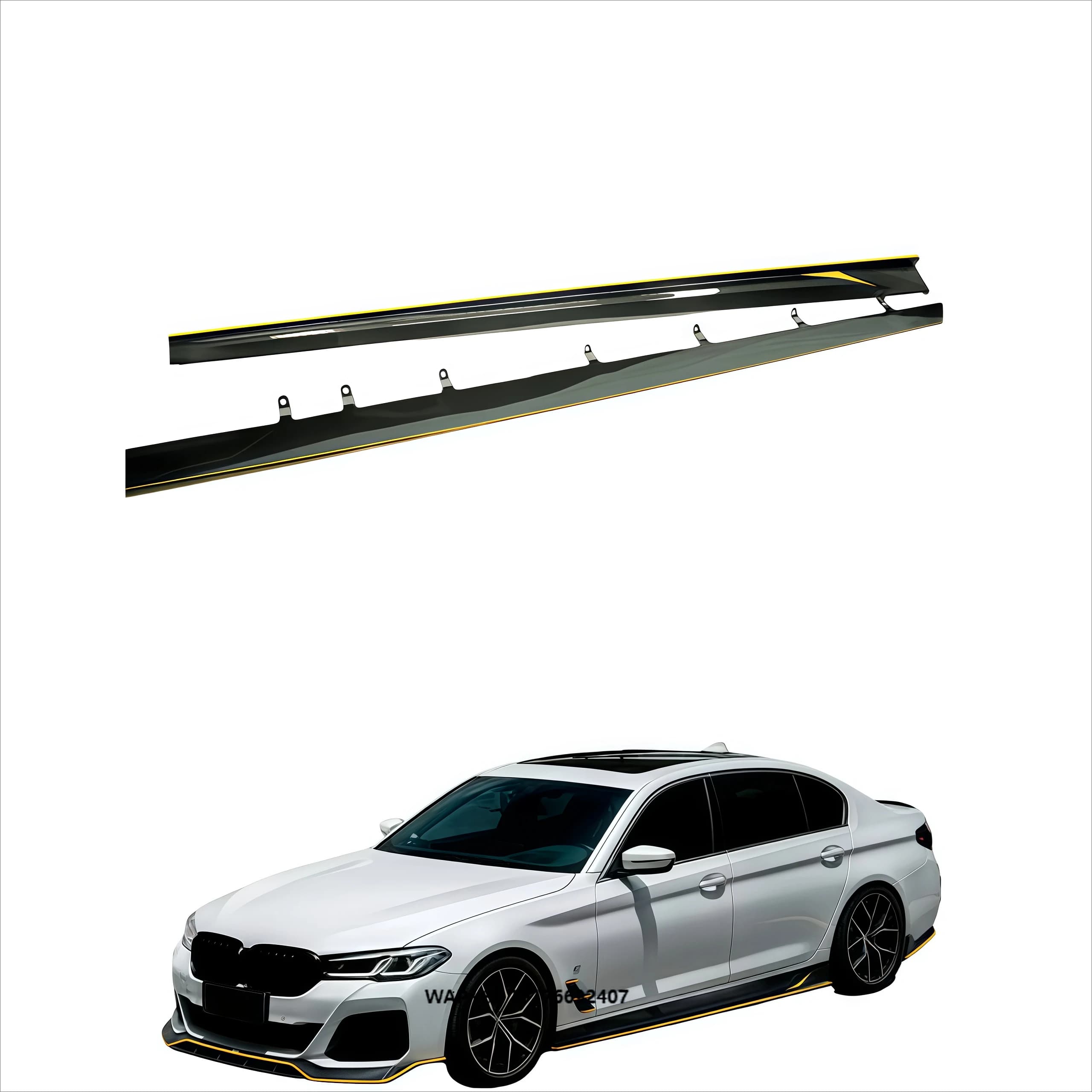 ForBMW Modifies New AD Style Dry Carbon Fiber Skirt with Spoiler Side Skirt Suitable forBMW G30 G38
