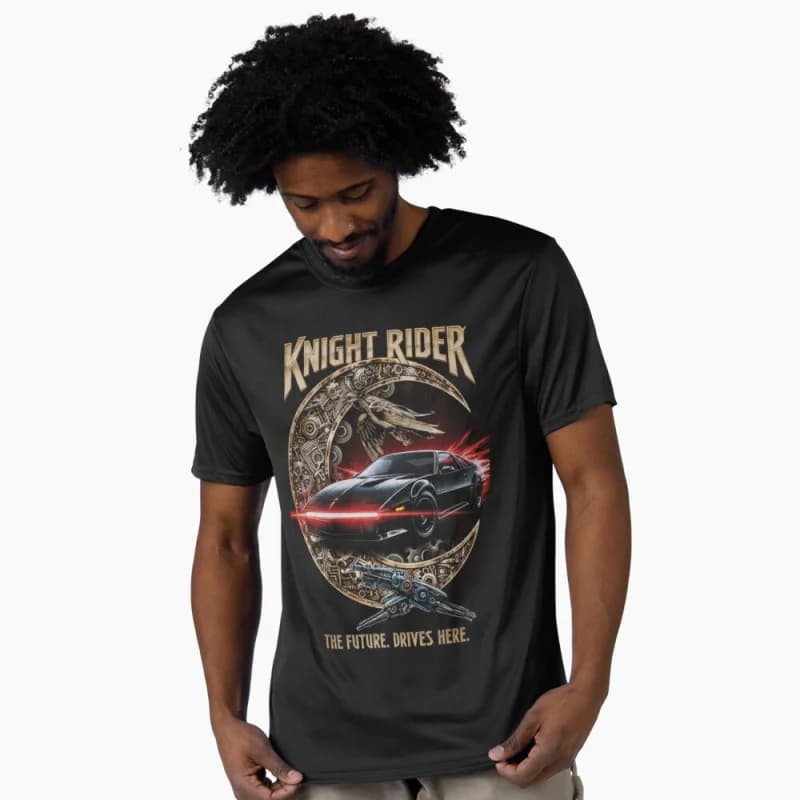 The future drives here.  Knight Rider 80s Retro Car Gift t shirt 100% cotton printed Short Sleeve Graphic Clothes All size tops