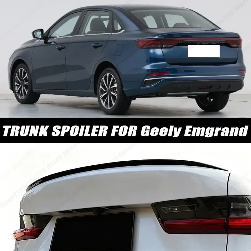 120CM Glossy Black Soft Rubber Universal Rear Trunk Spoiler 5D Carbon Look Tail Wing Fit For Geely Emgrand Car Accessories