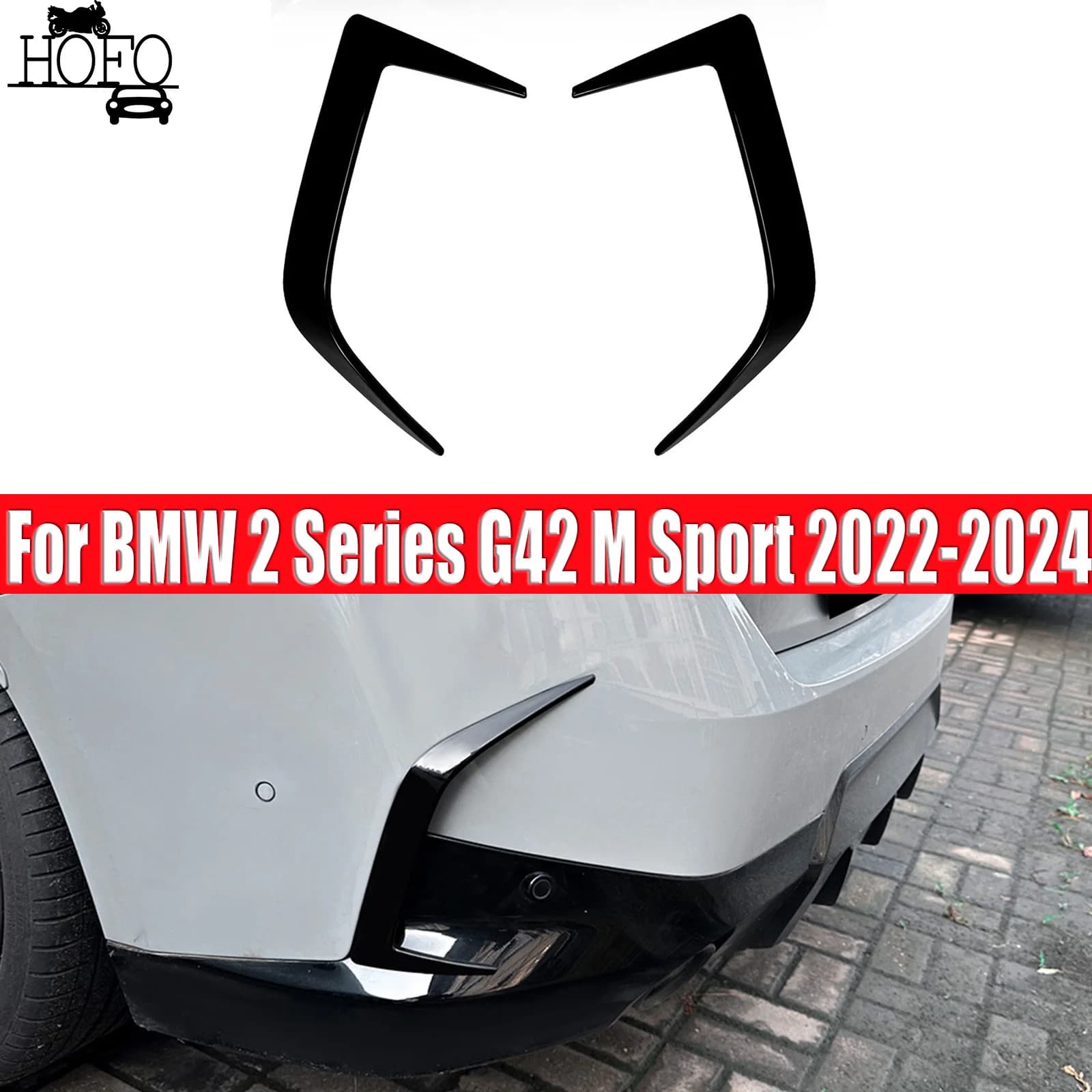 Rear Bumper Side Air Vent Trims For BMW 2 Series G42 M Sport 2022-2024