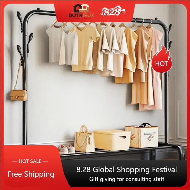 Clothing Shop Clothes Rack Long High Display Design Apartments Clothes Rack Hanger Bedroom Colgadores De Ropa Furniture Home