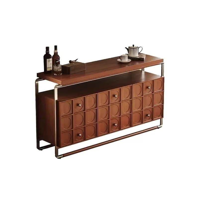YJQ Vintage-style sideboard, French vintage high-end solid wood storage sideboard