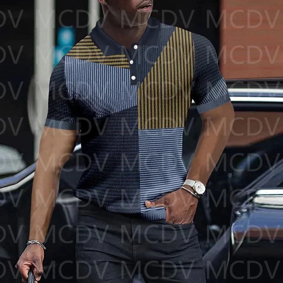 Men's Business Casual Polo Shirt 3D Printed Polo Shirt Summer Men's Tops