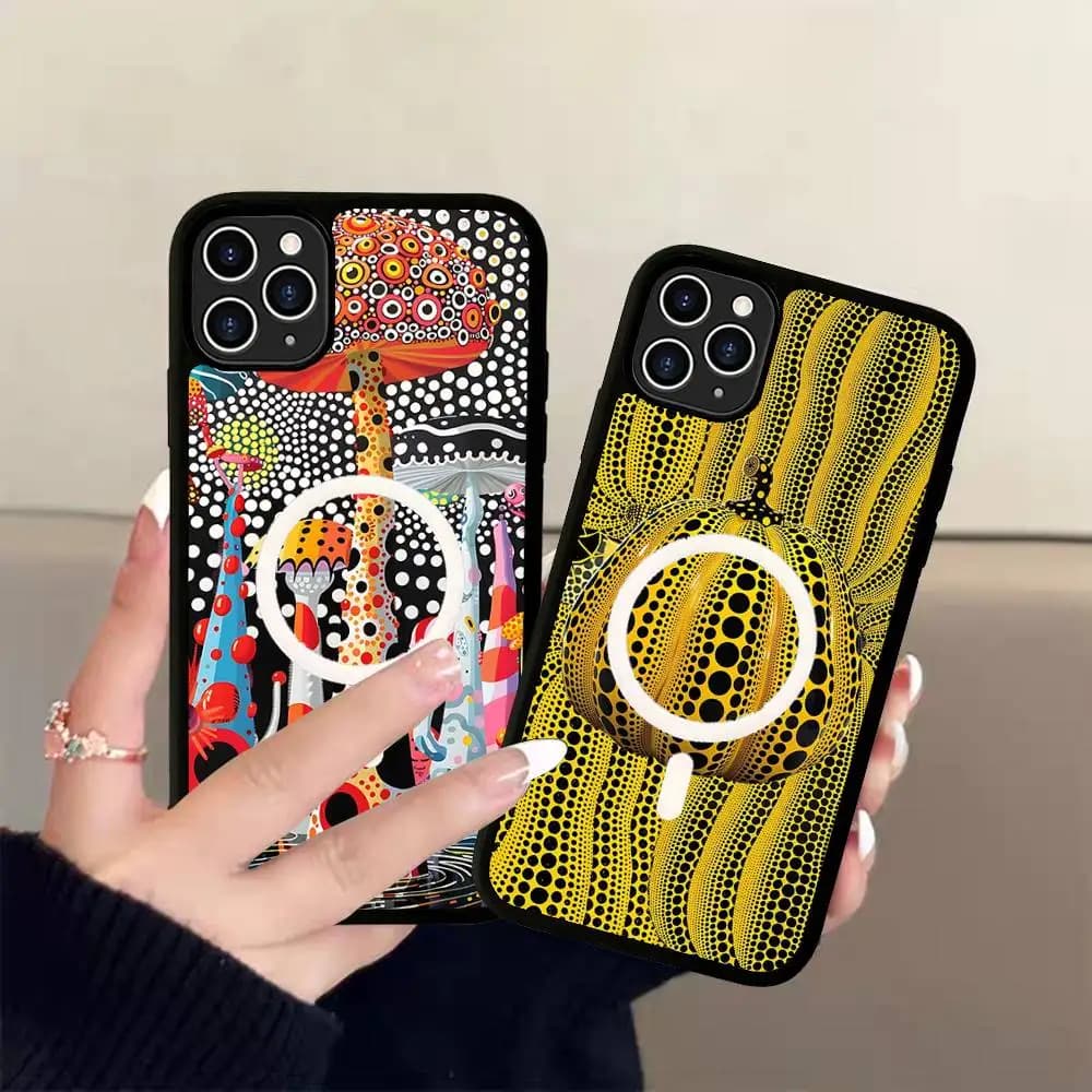 Y-Yayoi CARTOON K-Kusama For Magsafe Phone Case For IPhone 17 Air 16 15 14 13 12 11 Pro Max Plus Shockproof Cover