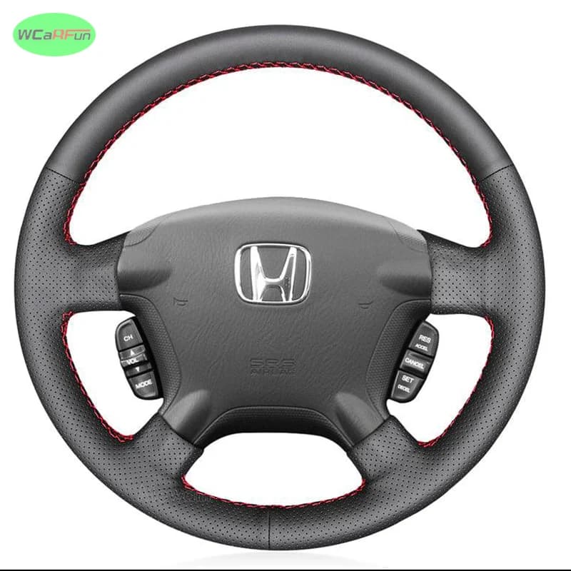 DIY Black Non-slip Wear-resistant Faux Leather Car Accessories Steering Wheel Cover For Honda CR-V CRV 2002-2006