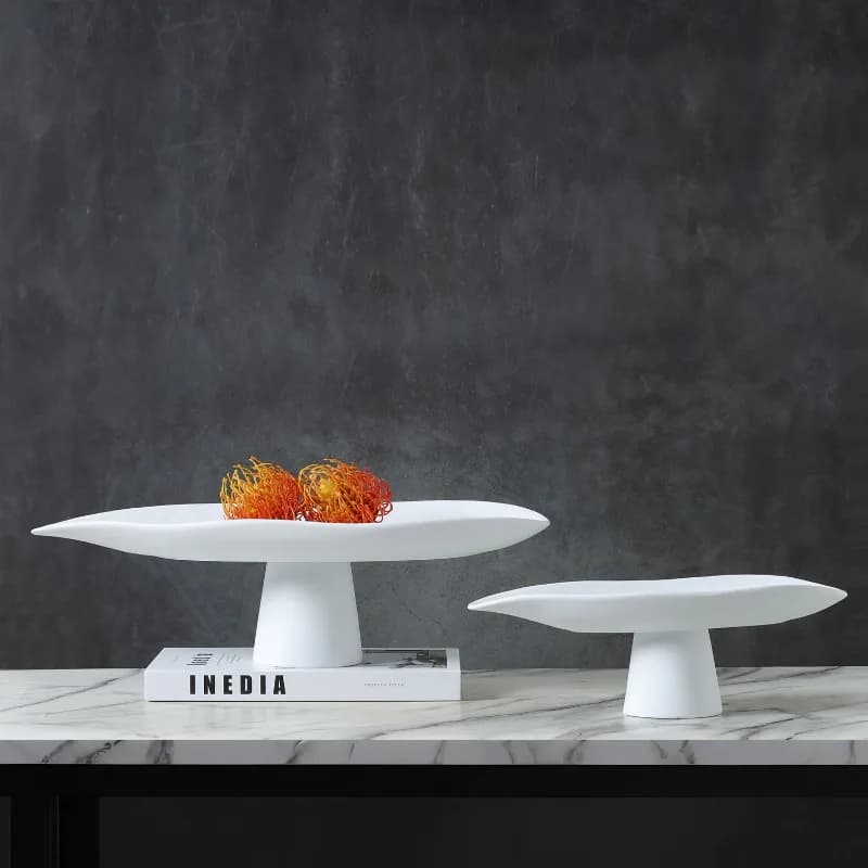 1Pc Resin Dry Fruit Tray Dessert Trays High Leg Fruit Plate Cake Trays Creative Snack Storage Tray Decorative Household Products