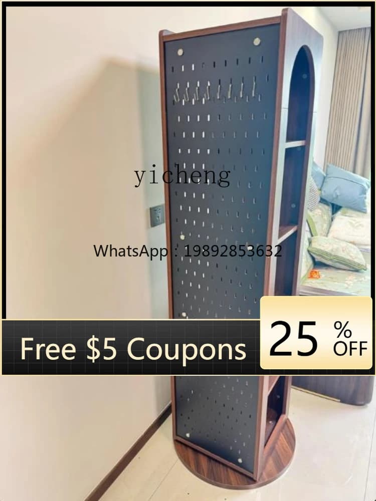 YY Rotatable Mobile Dressing Mirror with Hanger Integrated Mirror Solid Wood Full-Length Mirror Floor-standing Home Use