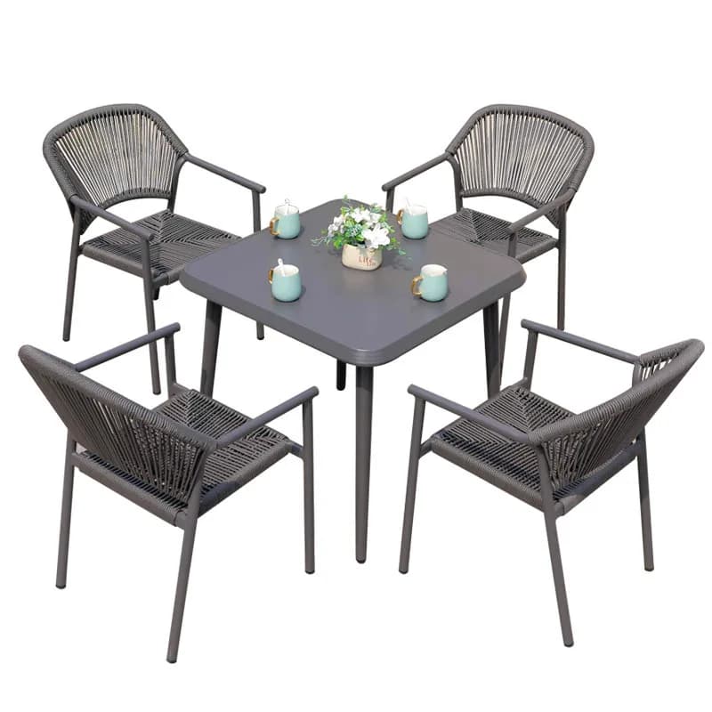 LMM outdoor leisure rattan combination outdoor open-air balcony garden dining table and chairs