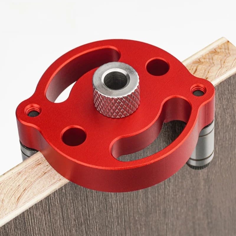 Single Hole Self-centering Drilling Locator, Adjustable Woodworking Positioning Jig for Solid Wood Panel Splicing