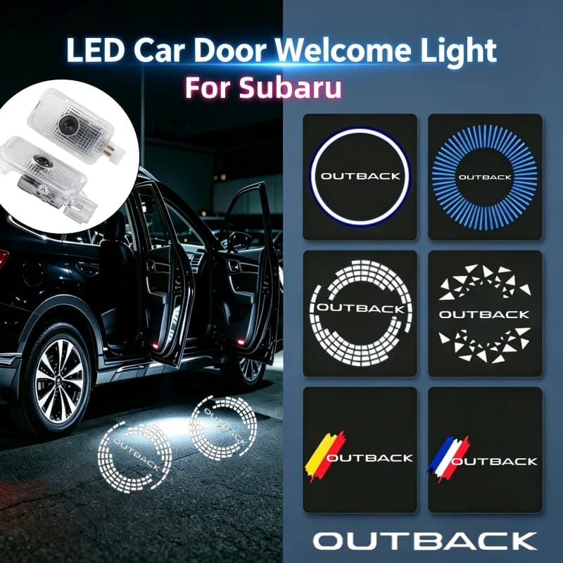2Pcs LED Ghost Logo Projector Car Door Welcome Courtesy Shadow Light For Subaru Outback BR BS 2012‑2017 Car Exterior Accessories