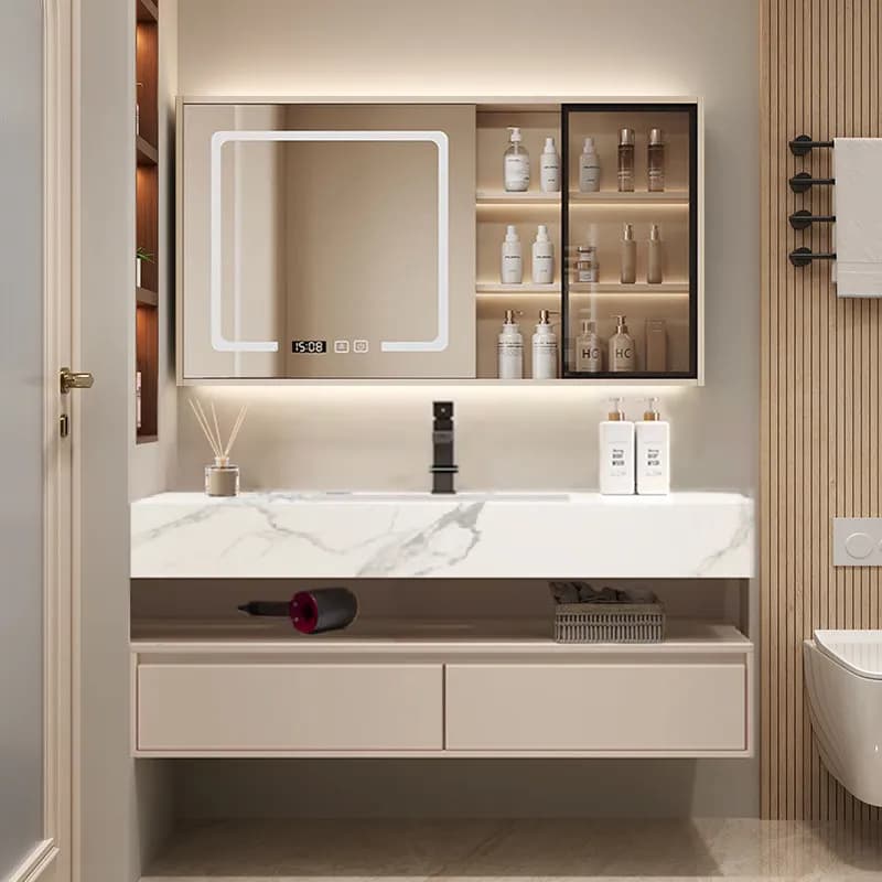 White Mounted Bathroom Storage Cabinet Modern Ceramic Mirror Bathroom Storage Cabinet Luxury Meuble Salle De Bain Furniture