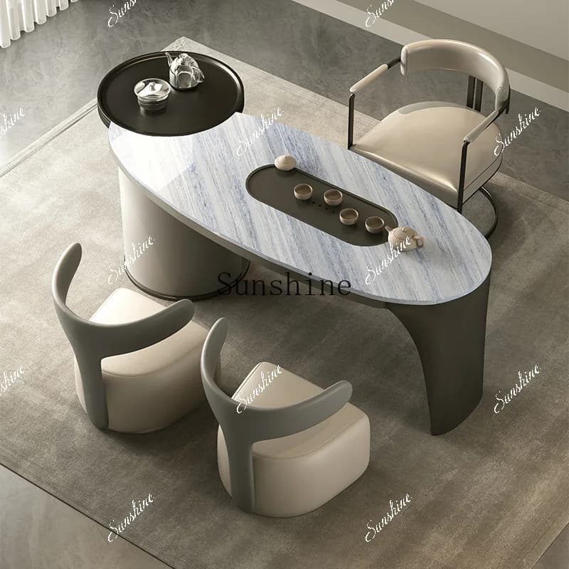Italian light luxury villa high-end pure natural marble high-end tea table  FT