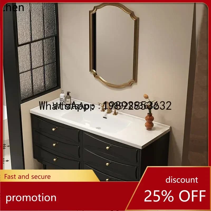 YFY  retro ceramic bathroom cabinet combination bathroom rock slab washbasin