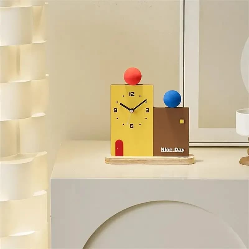 Modern Creative Office Desktop Clock Porch Ornaments Bedroom Living Room Table Desk Clocks Watch Gifts Home Decoration