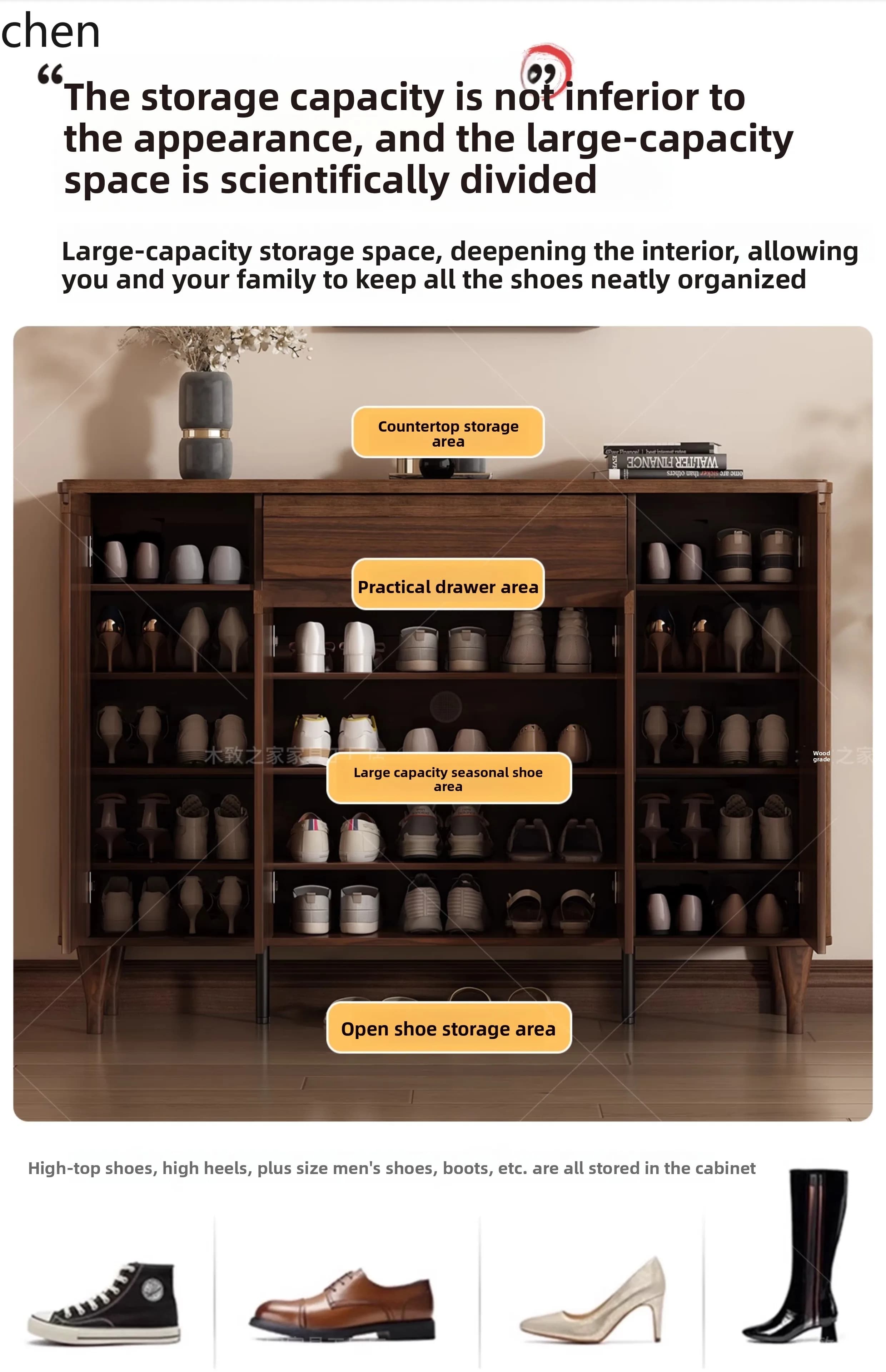 ZML solid wood shoe cabinet, indoor shoe changing stool at the entrance of  home with the wall for storage and entrance entrance
