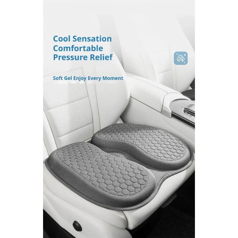 Honeycomb Design Car Seat Cover Breathable Cool Gel Seat Cushion Ergonomic Support Seat Pad Mat for Car Home Office