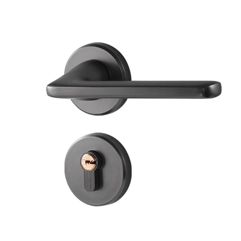 Electroplated brushed gray door lock, indoor bedroom door lock